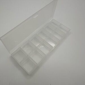 10 Grid Clear Plastic Storage Box for Beads, Simple, matte transparent